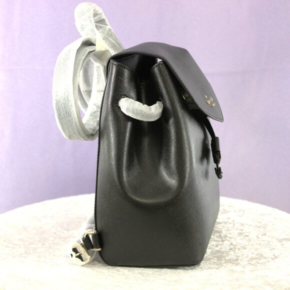 Kate Spade Medium Flap Backpack Black Saffiano Leather NWOT - Picture 3 of 12